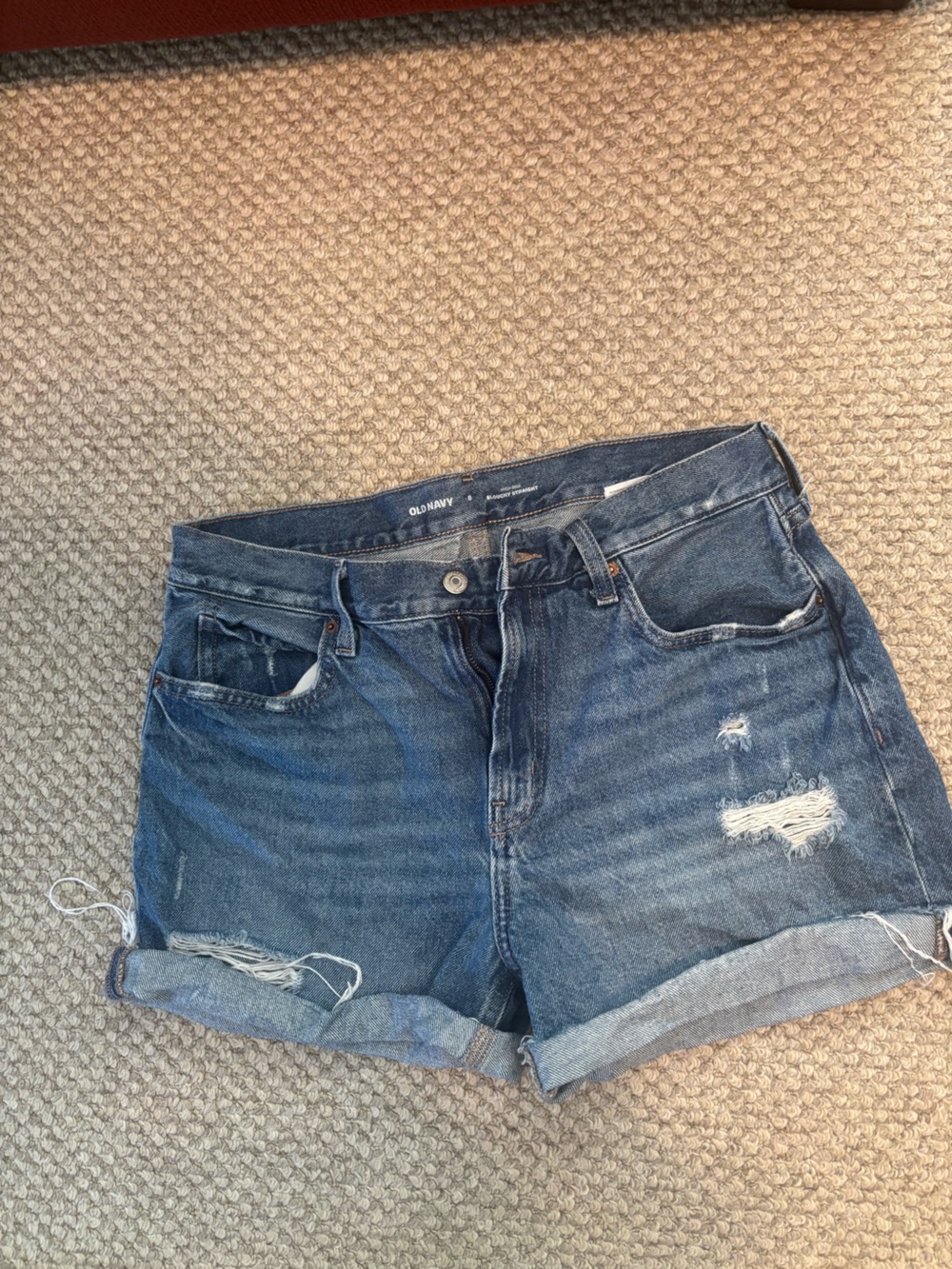 Old Navy Women's Distressed Dark Blue Denim Shorts